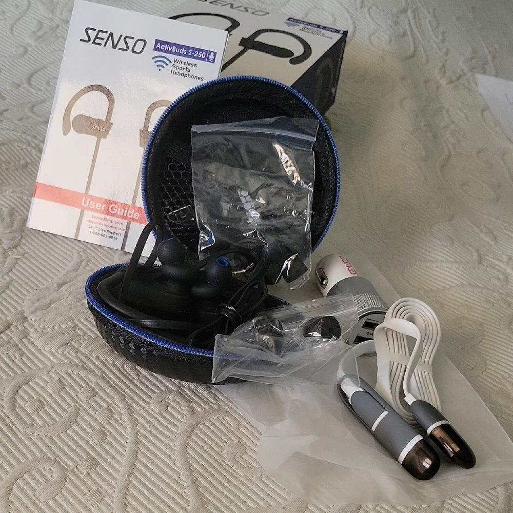 SENSO Black and Silver Bluetooth Headset with Noise Cancellation